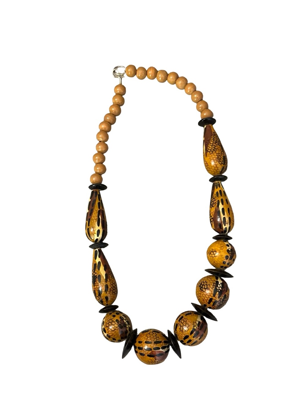 Handcrafted Yellow Brown Beaded Statement Necklace